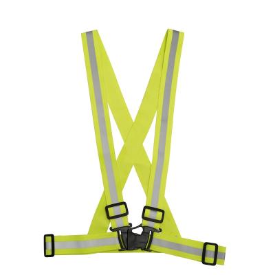 China Custom Adjustable Reflective Elastic Waistcoat Safety Vest 4*1.5CM Safety Working Recycling Vest for sale