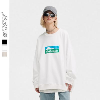 China Winter Sweater Full Sleeve O-Neck Plus Size Women And Men Unisex Fashion Hip Hop Oversized White Black Sweatshirt With 3 Colors for sale