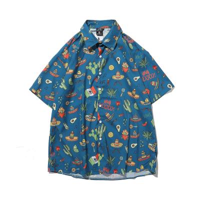 China Fashion 100% Polyester Women And Men Summer Vacation Full Sublimation Printed Beach Quick Dry Shirts Wholesale for sale