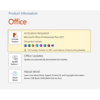 China Microsoft Office 2021 Professional Plus License Key Office 2021 PP Link Key For Windows To Email Office 2019 Professional Plus Phone Activation for sale