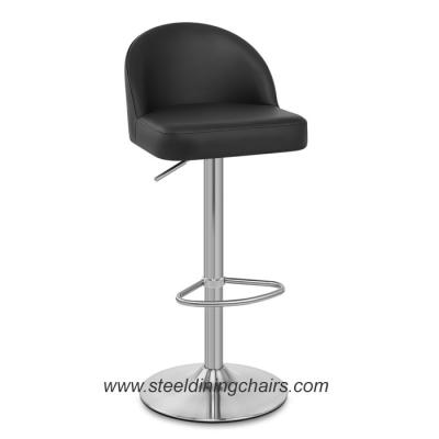 China Adjustable Club Brushed Kitchen Swivel 40cm 76cm Pu Leather Bar Stools for sale