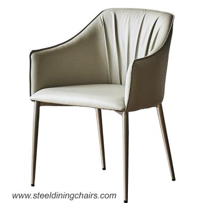 Chine Cadre en acier orné de Grey Leather 81cm 55cm dinant des chaises avec le bras à vendre