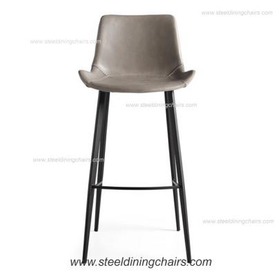 Chine 50CM fixes 102CM Grey Leather Counter Height Chairs pour la cuisine à vendre