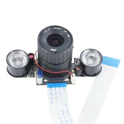 China 5MP Automatic IR_CUT 4mm Big Lens Night Mink Raspberry Pi Infrared Camera Module With IR 850 Lights 25mm*24mm*5.5mm for sale