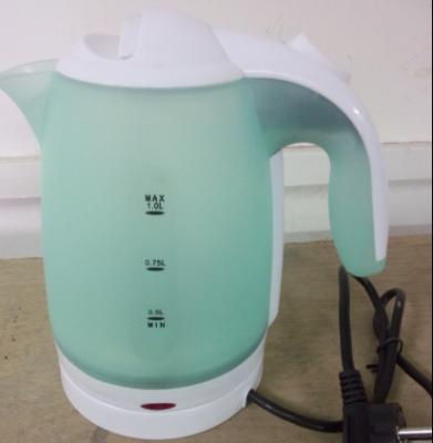 China 360 Degree Rotation Base Good Quality 1.0L Mini Plastic Electric Kettle With SS Heating Element And CE CB GOHS EMC LFGB Certificate for sale