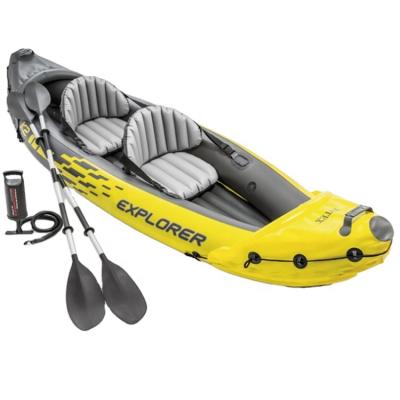 China Intex PVC Fishing Rubber Boat Dinghy Inflatables Eco-Friendly Two Person Inflatable Boat Raft Sales Kayaking for sale