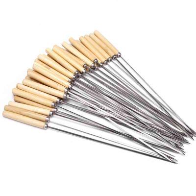 China Stocked meat roast skewers stick, stainless steel barbecue needle for sale