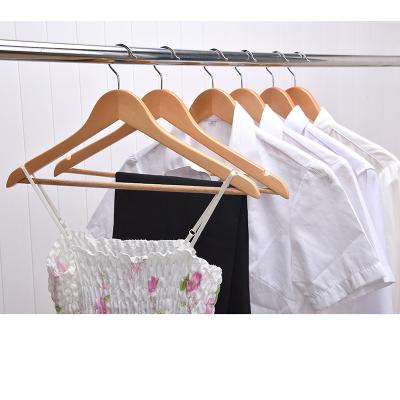 China Free Sample CLASSIC Bulk Wood Customize 15 Inch Clothes Coat Hangers With Bar for sale