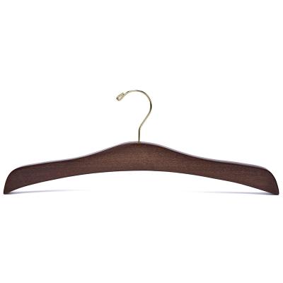 China New Arrival Factory Wholesale Custom Color Brown Thick Thin Wooden Hangers For Retail Store for sale