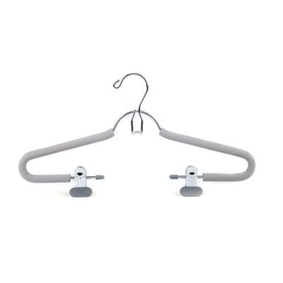 China Multifunctional Non Slip Metal Wire Foam Coating Top Coat Hangers With Logo for sale