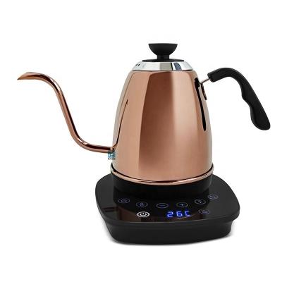 China 360 Degree Rotating Gooseneck Base 1L Electric Kettle with Temperature Presets Electric Teapot 1L Kettles with Temperature Control - Stainless Steel for sale