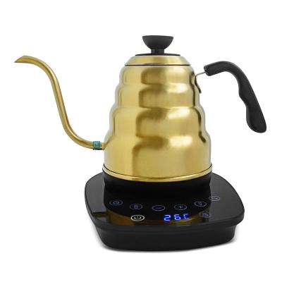 China 360 Degree Base Rotation GOLD Gooseneck Electric Kettle with Temperature Controller MULTIFUNCTIONAL ELECTRIC VARIABLE GOOSENECK KETTLE for sale