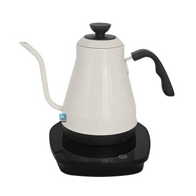 China 360 Degree Rotating Base Electric Pour-over Kettle for Coffee and Tea, Ceramic White and Variable Temperature Control, 1200 Watt Fast Heat Up for sale