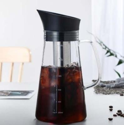 China Safty Glass Cup 1200ml Cold Brew Glass Coffee Jug for sale