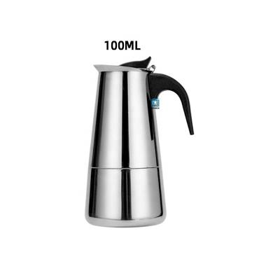 China Sustainable Moka Pot Stainless Steel Mocha Coffee Pot 2 Cup 4 Cup 6cup for sale