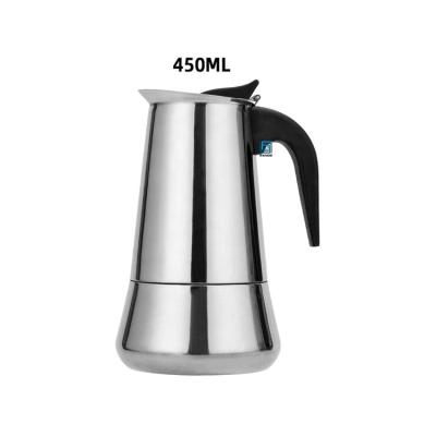 China Various Capacities Espresso Coffee Pot Maker 304 Stainless Steel Sustainable Mocha Pot for sale