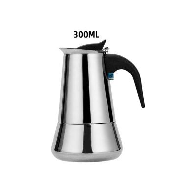 China 600ml Stovetop Induction Coffee Filter Espresso Coffee Pot Maker 304 Stainless Steel Viable Pot for sale