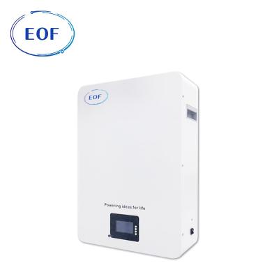 China EOF Home Wall Mount Solar Battery 48V 51.2V 5KWH 10KWH 100Ah 200Ah Lifepo4 Battery Pack For Home Use Hybrid Solar Power System for sale