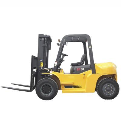 China Hotels 4 Wheel Drive 5.0Ton SF50 Forklift Knuckle Forklift Air Conditioner for sale