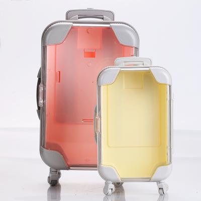 China Wholesale PS New Design Empty Colorful Suitcase Eyelash Packaging Box Mini Plastic Jars for sale