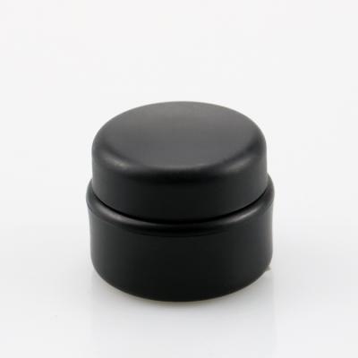 China 5g Nail Cosmetic Empty Gel Single Plastic UV Gel Round Plastic Matte Black Cosmetic Cream Jar for sale