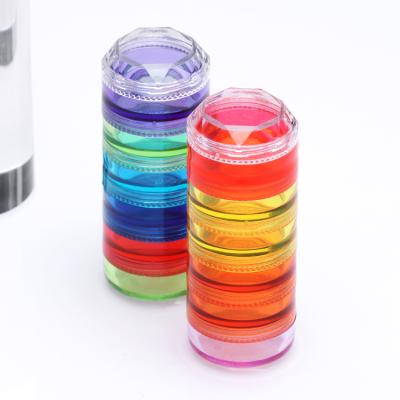 China 5g Multilayer Cosmetic Custom Colored Powder Jar Empty Nail Art Loose Glitter Plastic Container With Cosmetics for sale