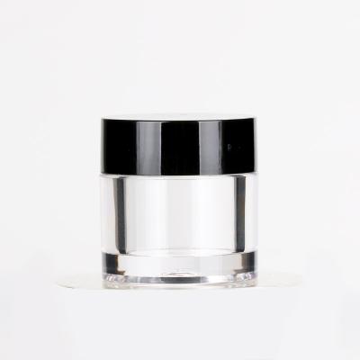 China 7g Cosmetic Mini AS Nail Cylinder Loose Powder Jar Glitter Clear Custom Cosmetic Container With Strainer for sale