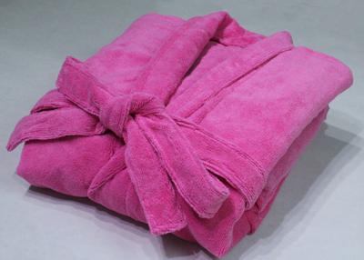 China Long Microfiber Polyester Bath Robe , Pink Chenille Bathrobe Full Length for sale