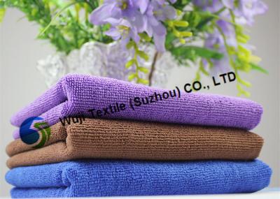 China Quick-drying microfiber bath towels for camping , personalized purple bath towels for sale