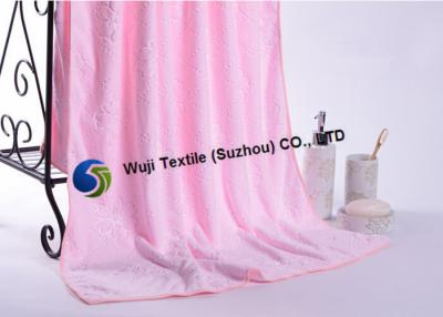 China Super Soft Flower Embossed Bath Towels , Micro Fibre Towels for sale