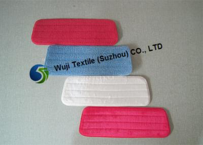 China SGS Red Blue Microfiber Mop Pads , Flat Mop Head for Marble Flooring for sale