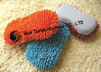 China Double side purposes chenille pile and mesh microfiber sponge for car wash for sale