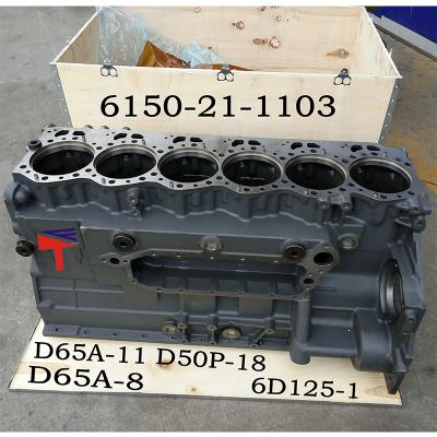 China Factory 6150-21-1103 for S6D125 engine parts cylinder block excavator parts bulldozer partsw high quality for sale