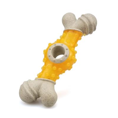 China Eco-Friendly Material Dog Grind Teeth Toys Straw Bone Material Toy Non-Toxic And Durable for sale