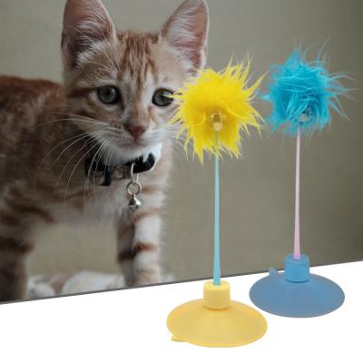 China Viable Cat Scratching Toy With Bell Toy Catnip Toy To Accept Custom Color Funny Cat Stick With Suction Cup for sale