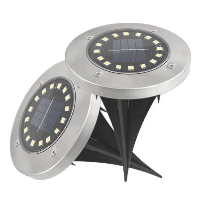 China Hot Selling Round 16LED Disc Lamps Garden Outdoor Waterproof Rainproof Solar Lawn Street Garden Underground Light for sale