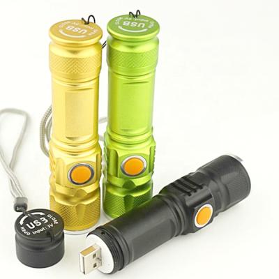 China Mini Led Torch Light Hot Sale High Zoom Power Waterproof 18650 Super Bright Aluminum Alloy EDC Mini USB Rechargeable Torch Led Flashlight for sale