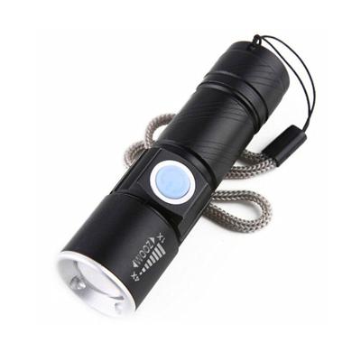 China Zoomable Led Mini Linterna Pocket Light Gold Aluminum Alloy Q5 EDC USB LED Flashlight Cheap 2021 Rechargeable Torch Light Gold For Emergency for sale