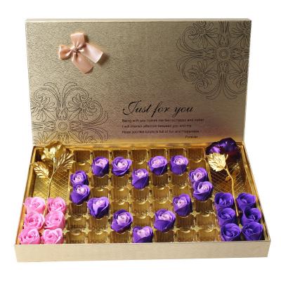 Cina High Grade Wholesale custom Ribbon truffle bar candy display packaging chocolate covered strawberry box with lid match paper bag in vendita