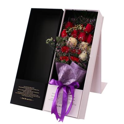 China Custom Black Printing Flower Packaging Box Paper Cardboard Wedding Gift Luxury With Lid for sale