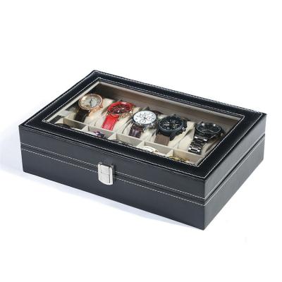 China Direct Factory OEM & ODM Custom Logo mdf wooden lacquered luxury Leather wood watch box for sale