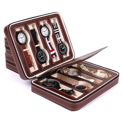 중국 Portable Watch Packaging Box Storage Case PU Leather Small Travel Boxes 판매용