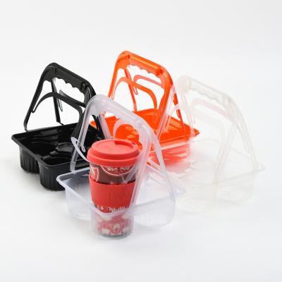 Κίνα Disposable Takeaway Coffee Cup Holder Restaurants Custom Printed Pvc Material προς πώληση