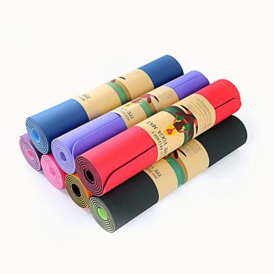 China Yoga Exercises Custom 183x80cm 6mm Non Slip Tape Eco Friendly Yoga Mat With Position Lines for sale