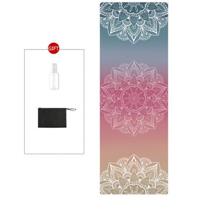 China Eco-Friendly Wholesale Custom Printed 1mm Travel Suede Natural Rubber Foldable Yoga Mat for sale