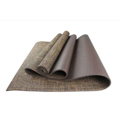 China Durable Eco-Friendly Fitness 5mm Natural Rubber Jute Non-Slip Yoga Mat for sale