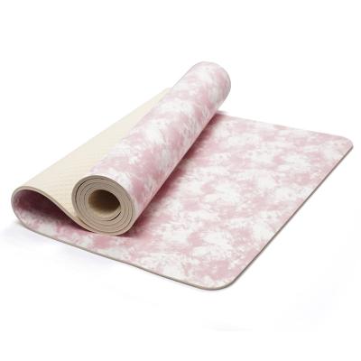 China Wholesale Durable 5mm Patterned SBR PU Rubber Yoga Mat With Carry Bag for sale