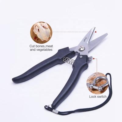 China Kitchen Chicken Bones Hot Selling Vegetable Stainless Steel Kitchen Meat Chicken Bone Shears With Cutting Scissors for sale