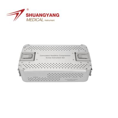 China Fix Cannulated Grub Screw On Bone Plate 3.0 3.5 Cannulated Orthopedic Compression Grub Screw Instrument Set for sale