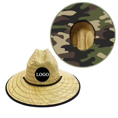 China Wholesale Custom Summer Breathable Straw Hats Camouflage Hats Camo Logo Straw Cowboy Hat For Women Men for sale